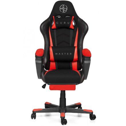 Guru Master Pohodlná hráčská židle, ergonomická otočná židle s podnožkou GM2-R-L